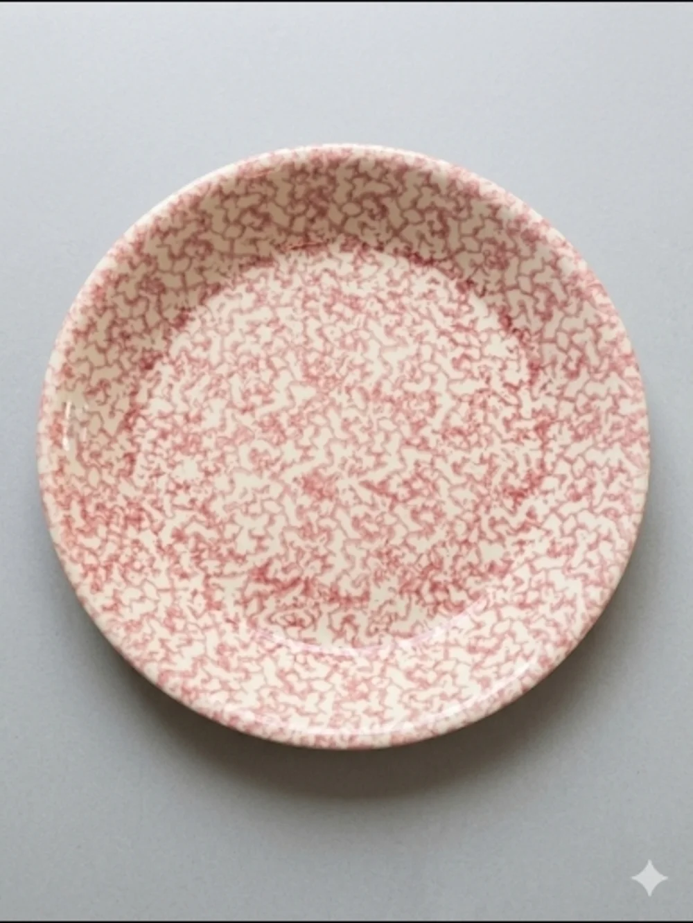 Vintage Friendship Pottery Pink Spongeware Plate Roseville OH USA
